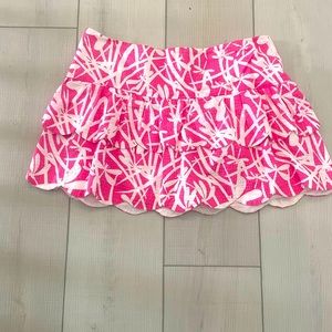 Lilly Pulitzer Ruffle mini skirt Firefly Pattern Rare low waist size 4/6